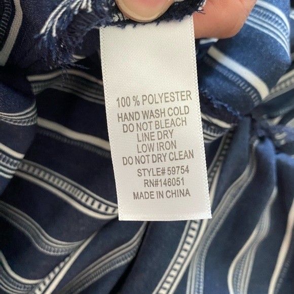 Monteau Los Angeles blue & white striped dress Size Medium - Picture 7 of 8